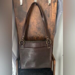 Vintage 70s Deep Chocolate Leather bag